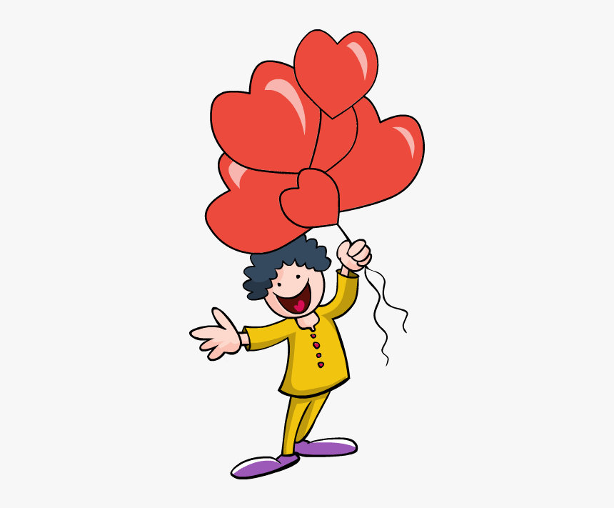 Clip Art Love Hearts Bond Valentines Day Strings Boy - Cartoon, HD Png Download, Free Download