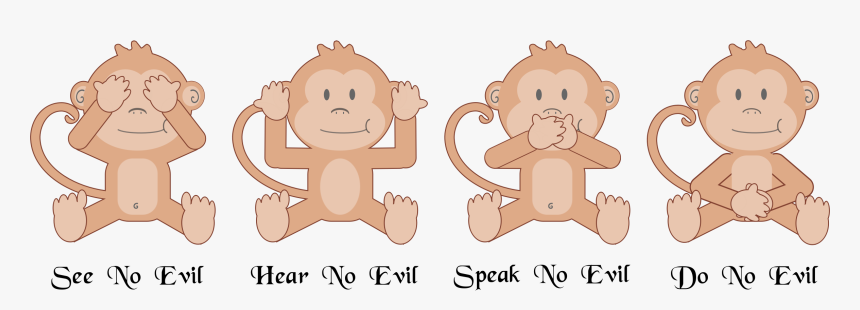 The Four Wise Monkeys Clip Arts - Four Wise Monkey Vector, HD Png Download, Free Download