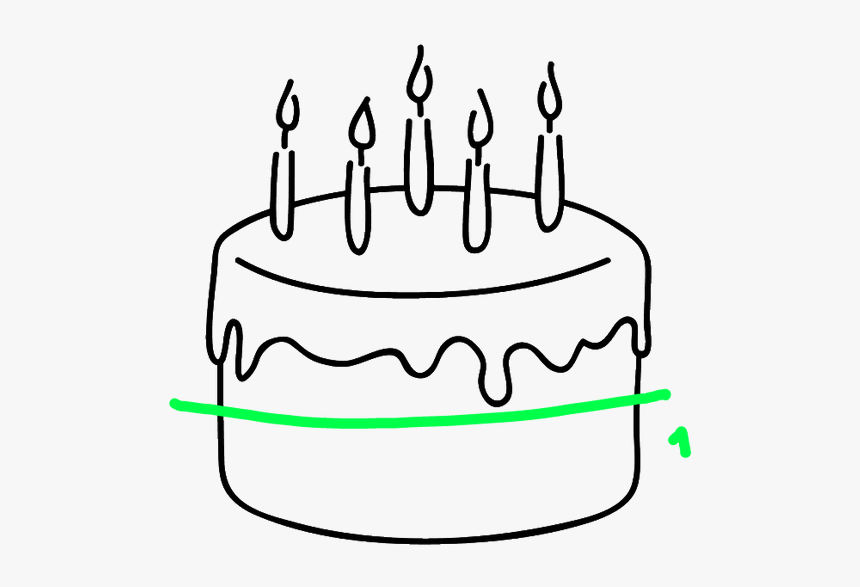 How To Cut A - Cake Easy To Draw, HD Png Download, Free Download