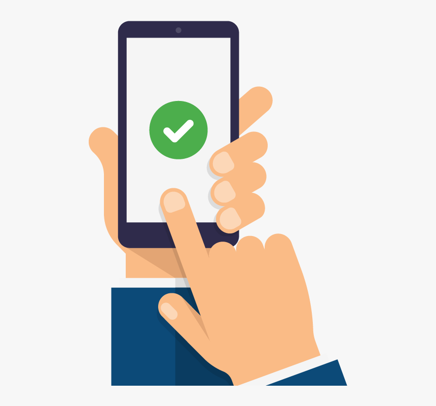Hands Holding Up Phone In Suit - Phone With A Check Mark, HD Png Download, Free Download