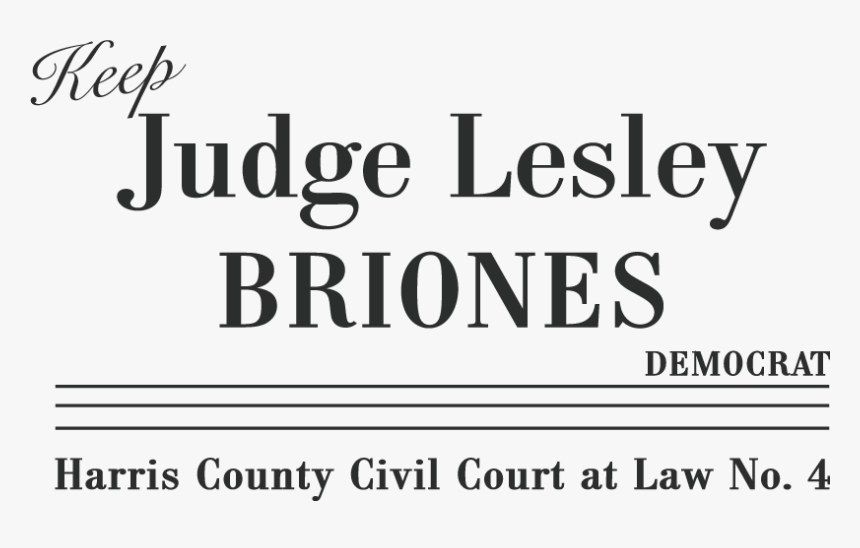 Judge Lesley Briones Campaign - Calligraphy, HD Png Download, Free Download