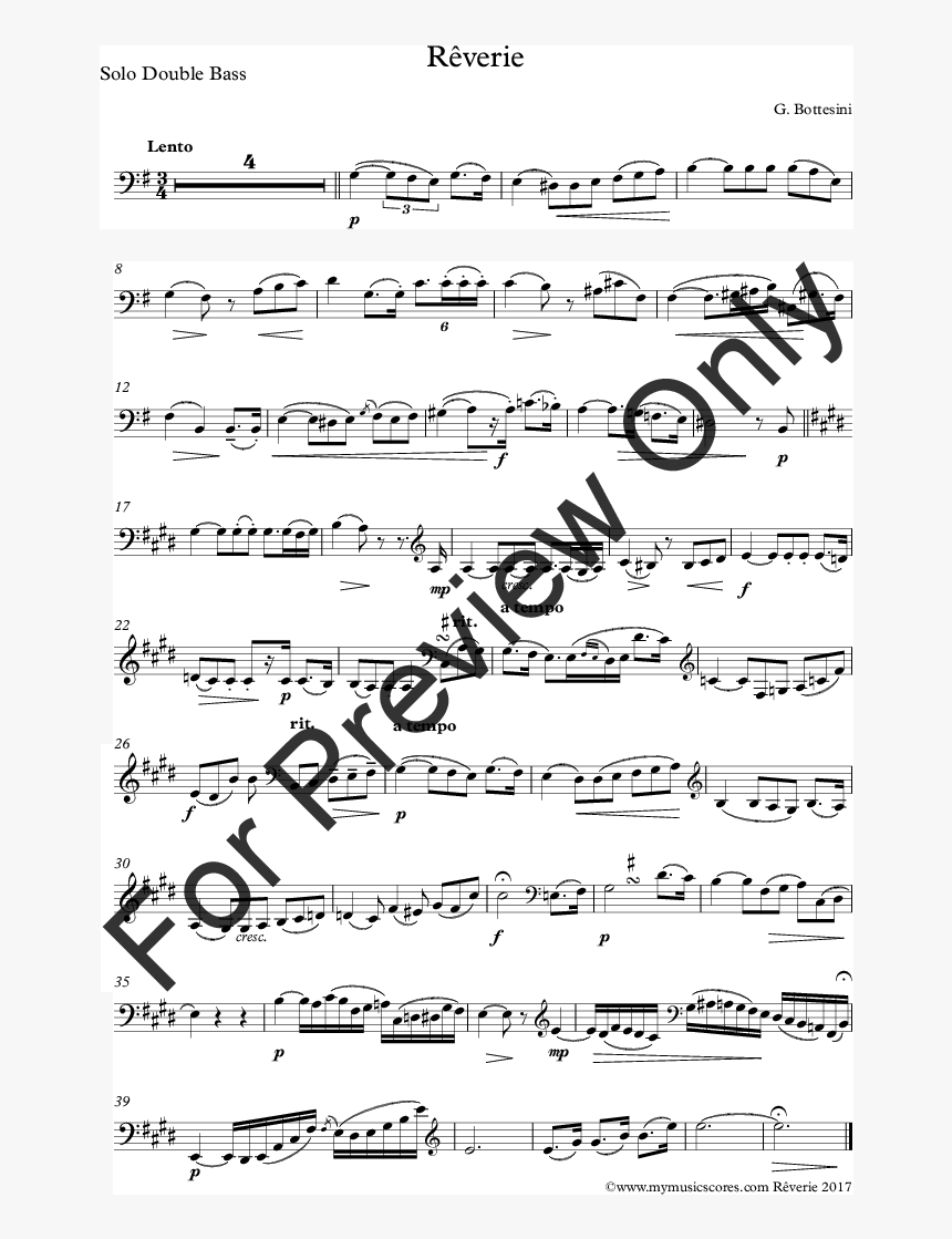 Product Thumbnail - Bottesini Reverie Sheet Music, HD Png Download, Free Download