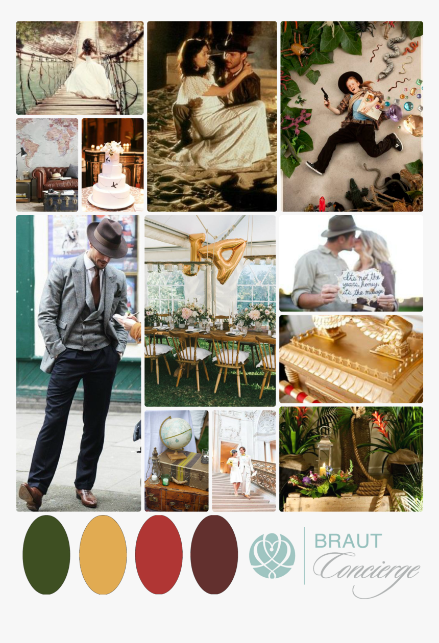 Indiana Jones Pinterest Hochzeitsinspiration I Braut - Collage, HD Png Download, Free Download
