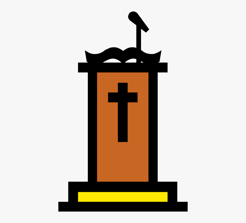 Vector Illustration Of Christian Church Cathedral House - Pulpit Clip Art, HD Png Download, Free Download