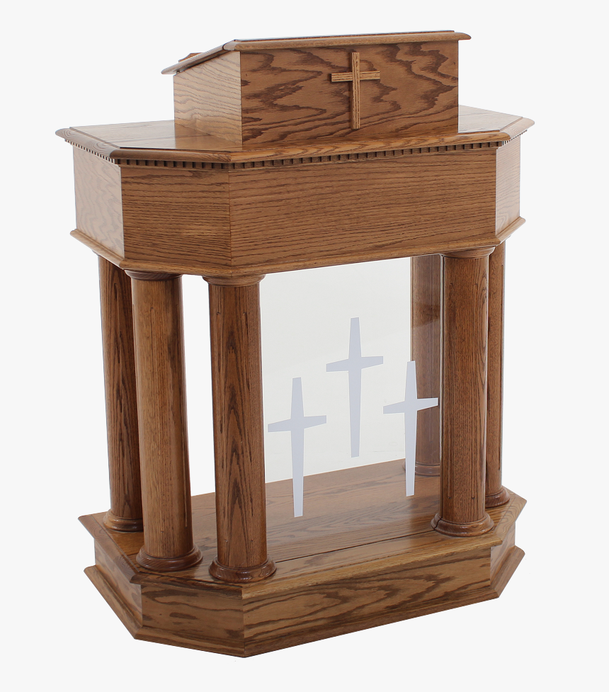 Traditional Style Open Wood Pulpit - Pulpits With Pillars, HD Png Download, Free Download