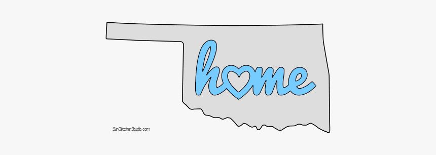 Oklahoma Home Heart Stencil Pattern Template Shape - Clipart Oklahoma State Outline, HD Png Download, Free Download