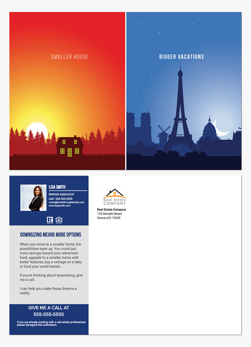 Real Estate Postcard - Real Estate Downsizing Brochure, HD Png Download, Free Download