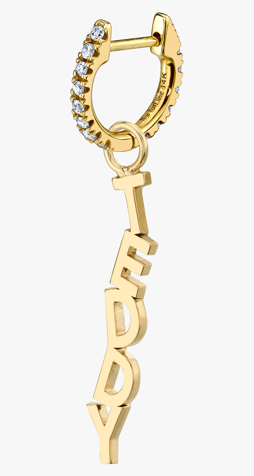 Custom Mini Gold Letter Hoop Earring Charm - Keychain, HD Png Download, Free Download