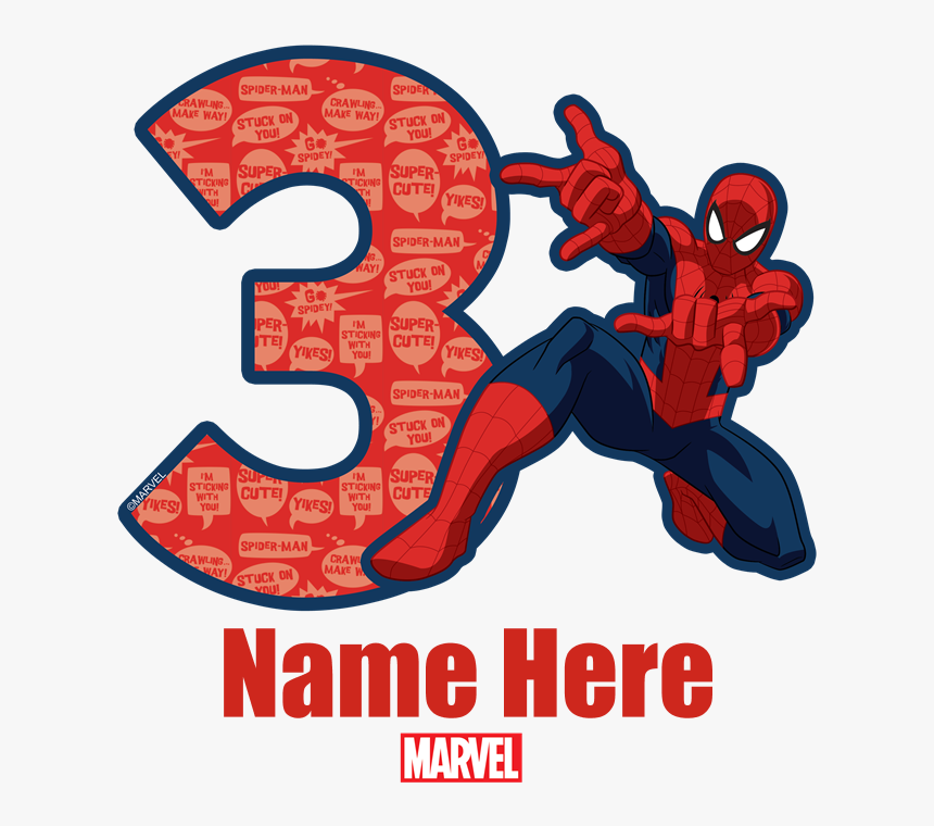 3 Rd Birthday Spiderman T Shirts , Png Download - Spider Man 5 Birthday, Transparent Png, Free Download