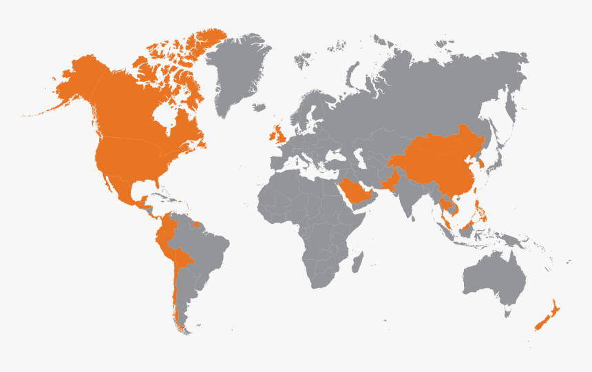 Sunny Sky Product Worldwide Distribution Map - Map Of The World For Presentation, HD Png Download, Free Download