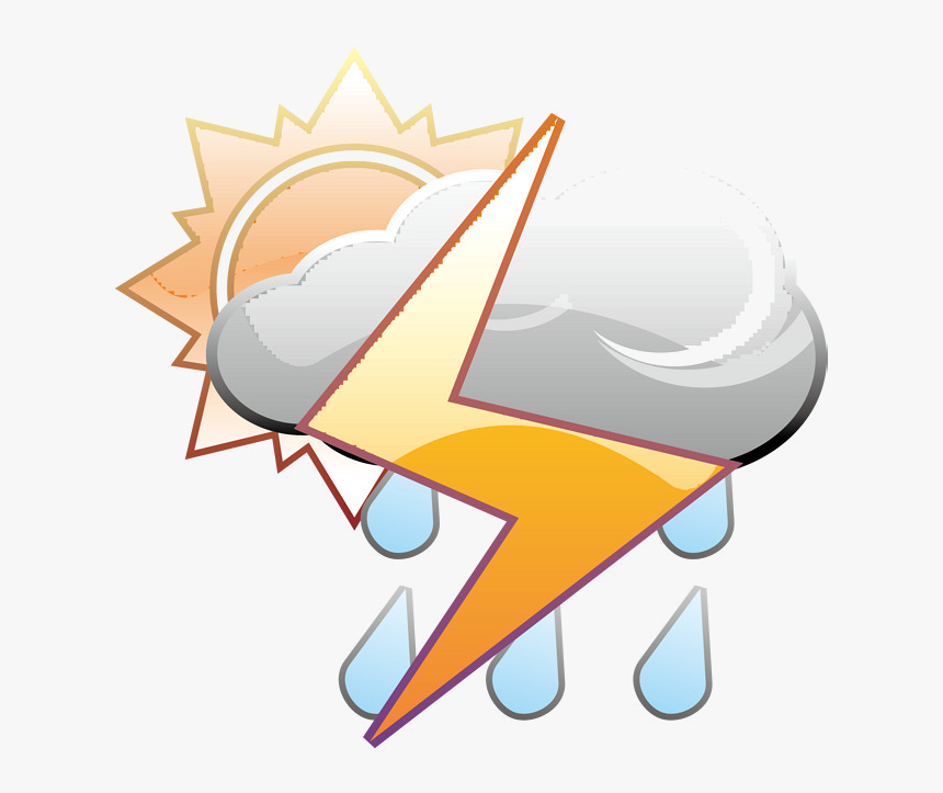 Thunderstorm Clipart Bad Weather Lightning Flashes - Lightning, HD Png Download, Free Download