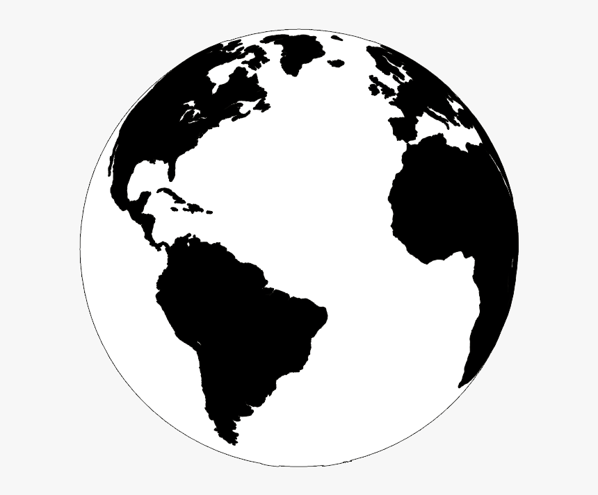 Globe Silhouette Png - World Emoji Black And White, Transparent Png, Free Download