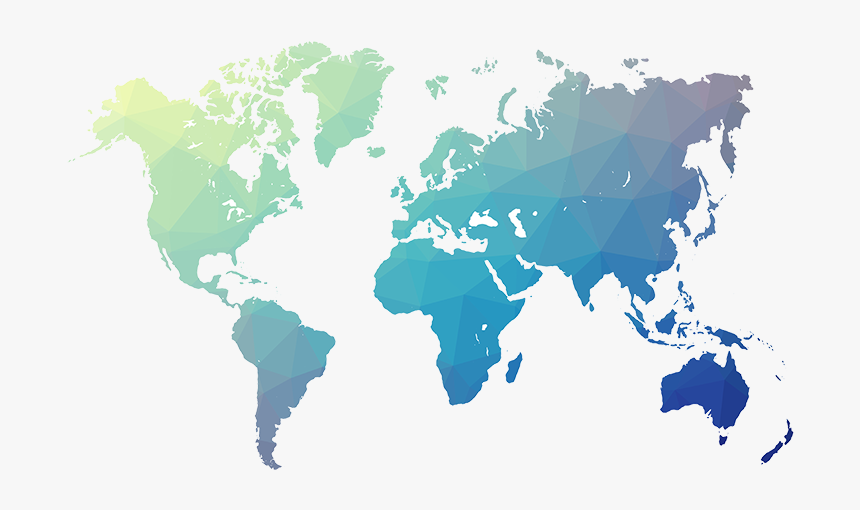 World Map Polygon Gradient - World Map Gradient Png, Transparent Png, Free Download