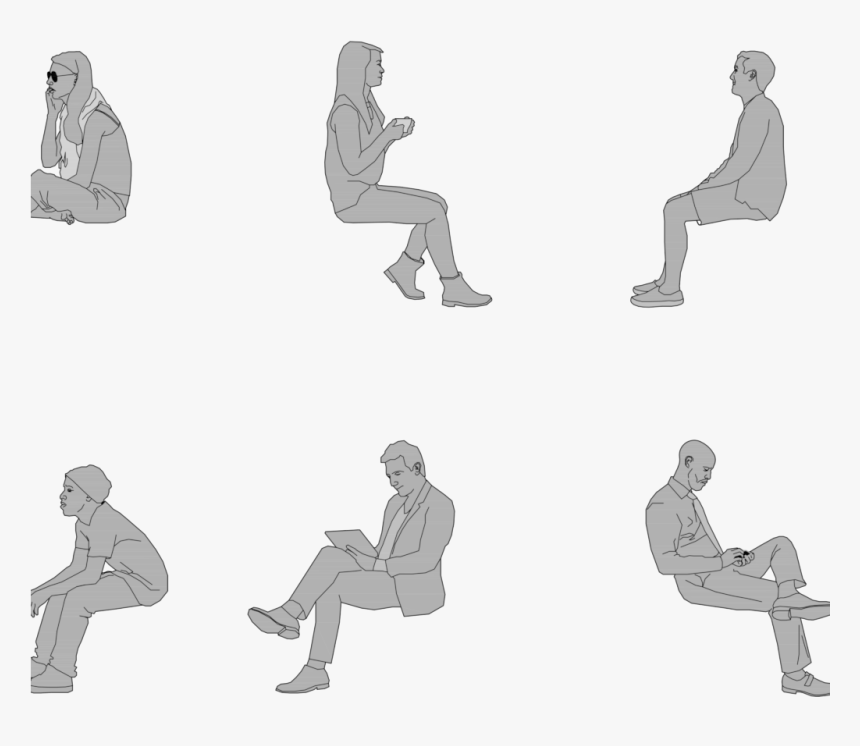 Office People Sitting Silhouette, HD Png Download, Free Download