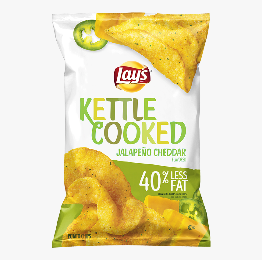 Lay's Kettle Cooked Jalapeno Cheddar 40 Less Fat, HD Png Download, Free Download