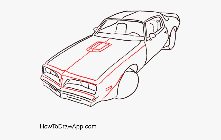 Firebird Drawing Car - Pontiac Trans Am Drawing, HD Png Download, Free Download