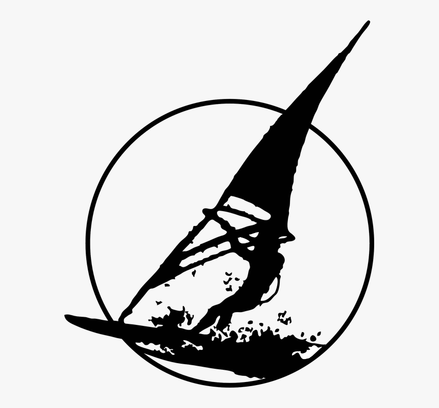 Windsurfing, Surfing, Wind, Sail, Sports, Silhouette - Water Sports Clip Arts, HD Png Download, Free Download