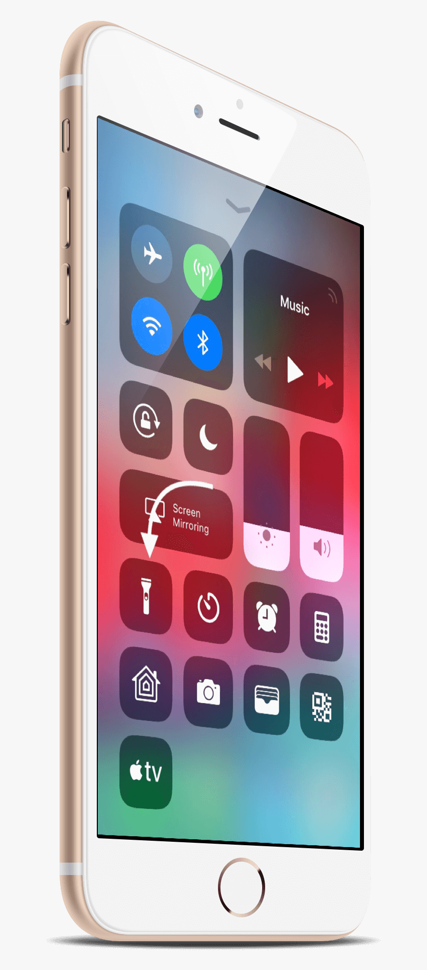 Flashlight Icon In Control Center - Iphone, HD Png Download, Free Download