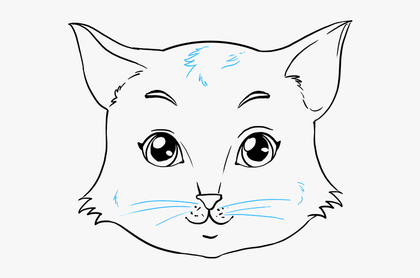 How To Draw Cat Face - Cat Face Picture Drawing, HD Png Download, Free Download