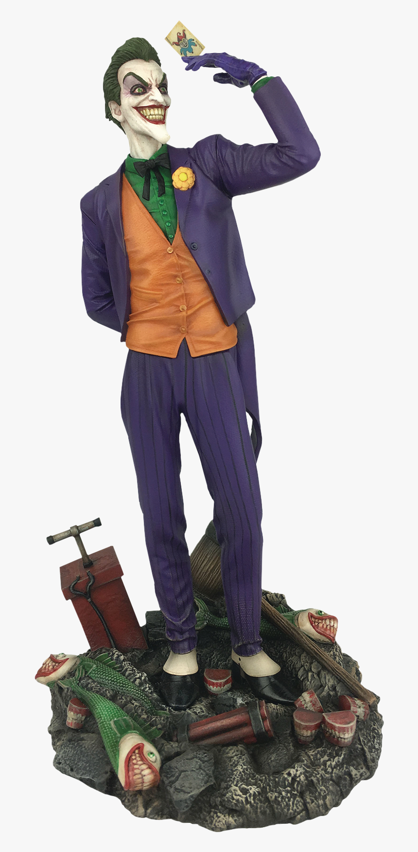 The Joker Dc Gallery 9” Pvc Diorama Statue - Diamond Select Joker Statue, HD Png Download, Free Download