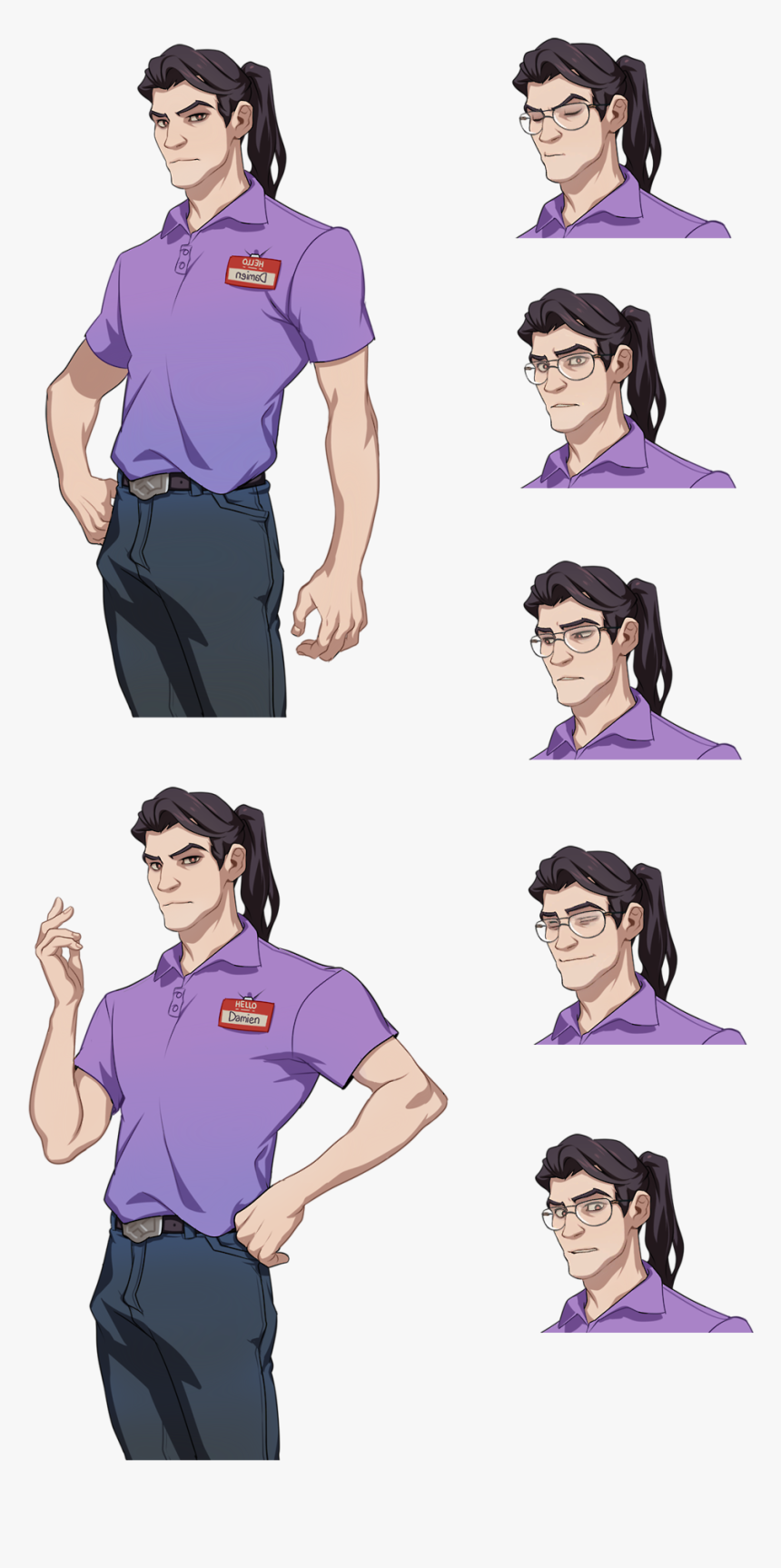 Polo Damien Expressions - Dream Daddy Damien Exprections, HD Png Download, Free Download