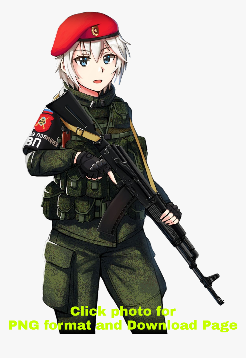 Russian Military  Anime  Girl  HD Png Download kindpng