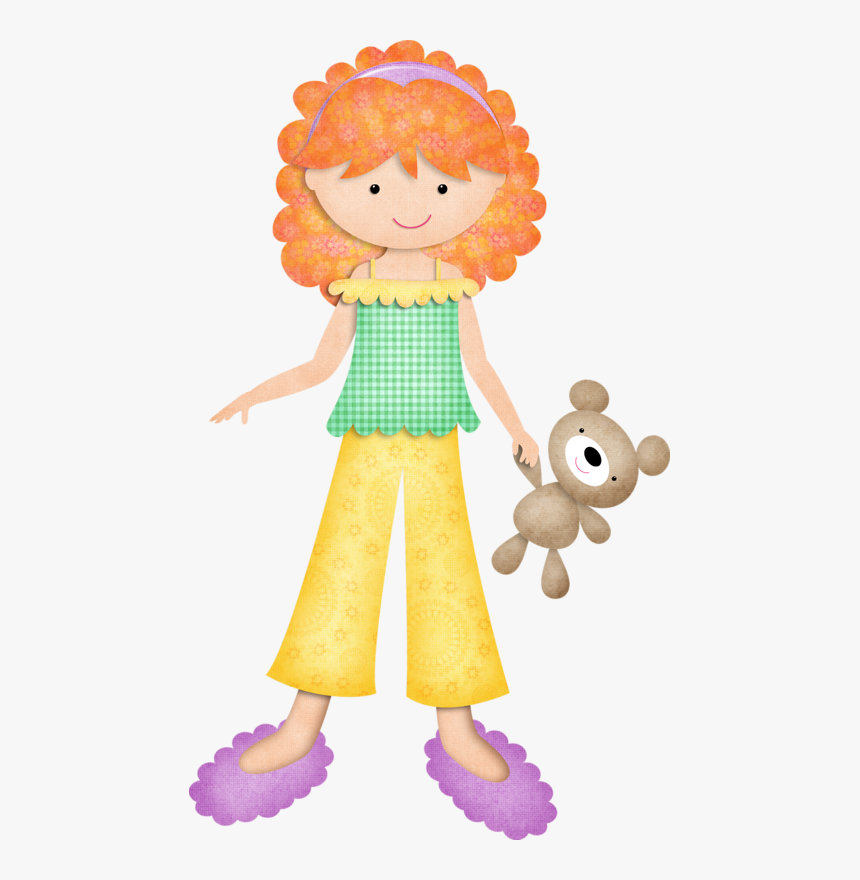 Transparent Girls Underwear Clipart - Clipart Girl Putting On Pajamas, HD Png Download, Free Download