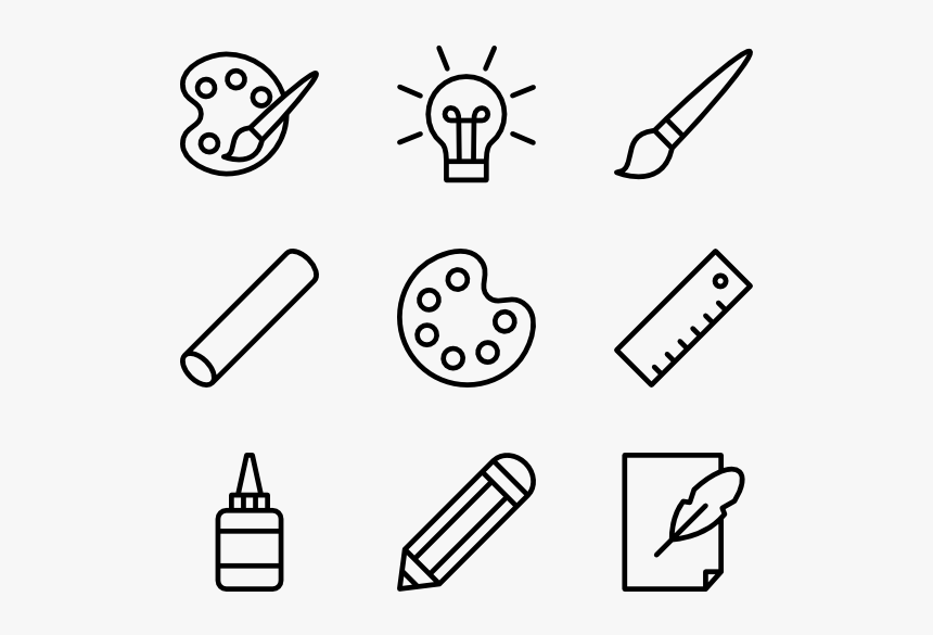 Icons Free Vector Art - Painting Line Icon, HD Png Download, Free Download