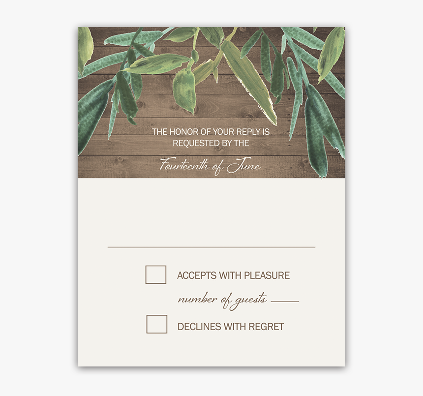 Rustic Wedding Rsvp Greenery Response Cards - Plantation, HD Png Download, Free Download