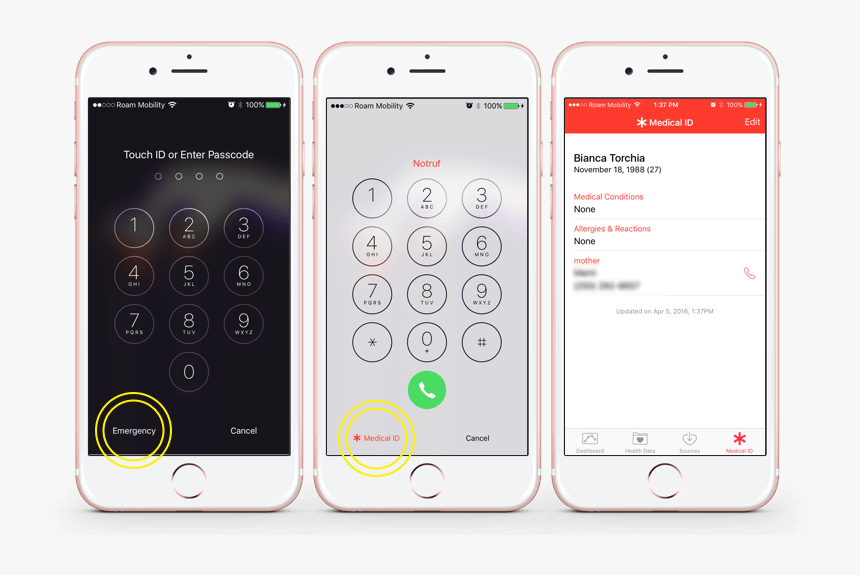 How To Find A Medical Id On A Locked Phone - Iphone, HD Png Download, Free Download