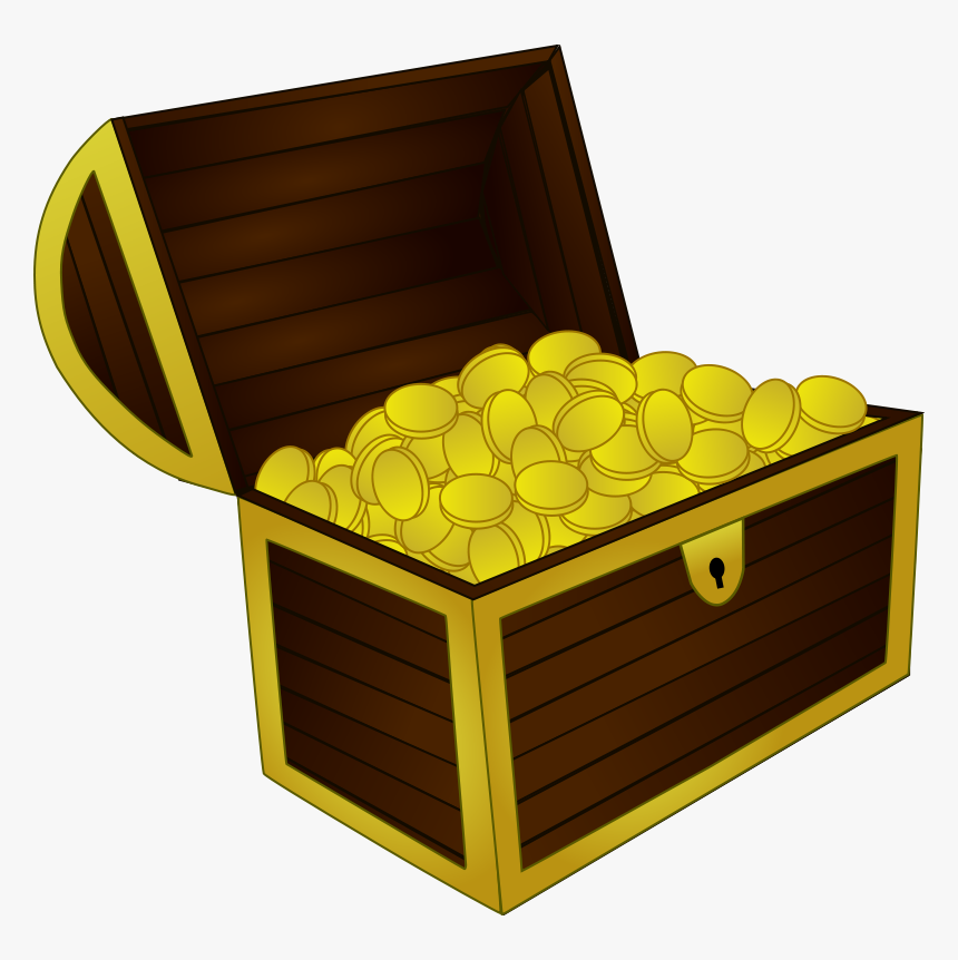 Yellow,clip Art,treasure,side Dish - Treasure Chest Clipart, HD Png Download, Free Download