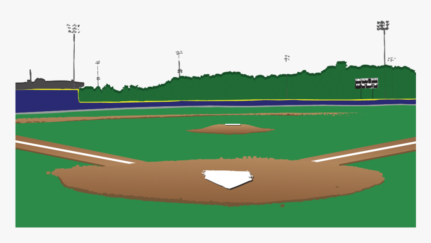 Baseball Field Cartoon - Background Cartoon Baseball Diamond, HD Png Download, Free Download