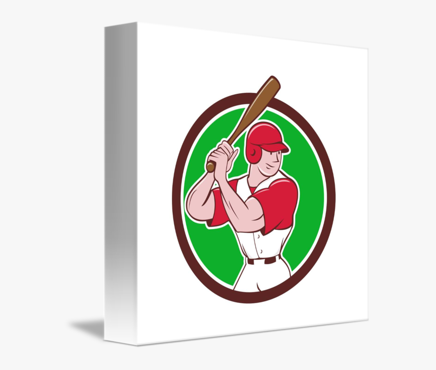 Baseball Player Batting Stance Circle Cartoon By Aloysius - Vintage Base Ball, HD Png Download, Free Download