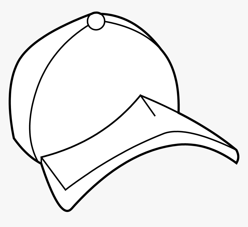 Baseball Hat Baseball Cap Coloring Page Free Clip Art - Drawing, HD Png Download, Free Download
