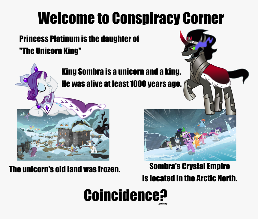 Welcome To Conspiracy Corner Princess Platinum Is The - Mlp King Sombra Meme, HD Png Download, Free Download