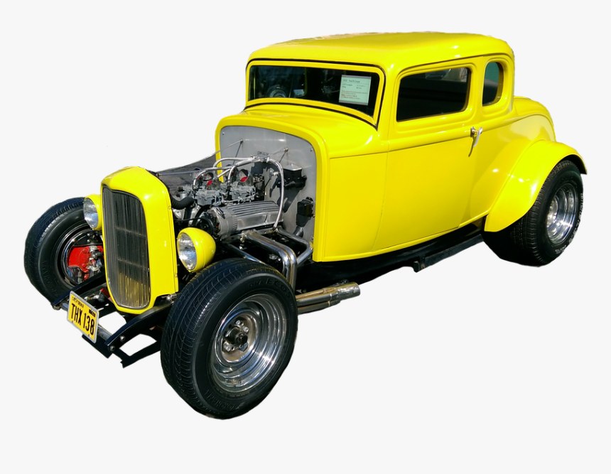 Automotive, Yellow, Classic Car, Engine, Tire - Antique Car, HD Png Download, Free Download