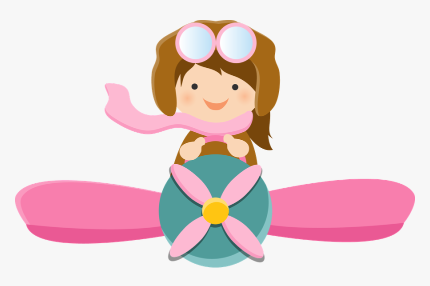 Girl Airplane Clip Art, HD Png Download, Free Download