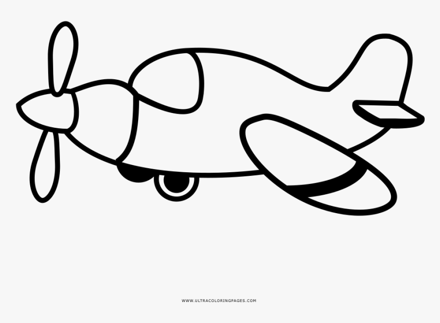 Airplane Coloring Page - Avião Com Helice Para Colorir, HD Png Download, Free Download