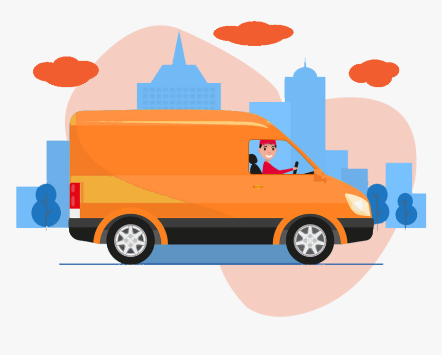 Transparent Delivery Van Clipart Png - Delivery Van Cartoon, Png Download, Free Download