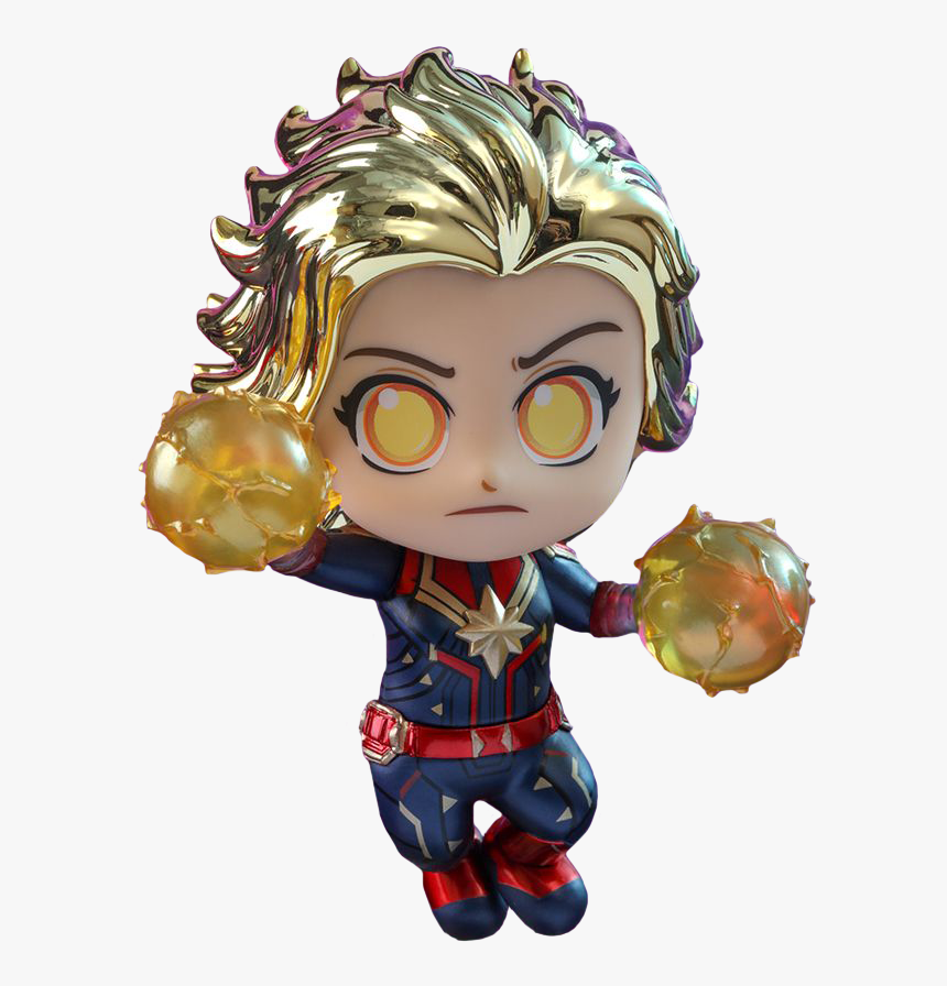 Captain Marvel Metallic Cosbaby - Hot Toys Cosbaby Captain Marvel, HD Png Download, Free Download