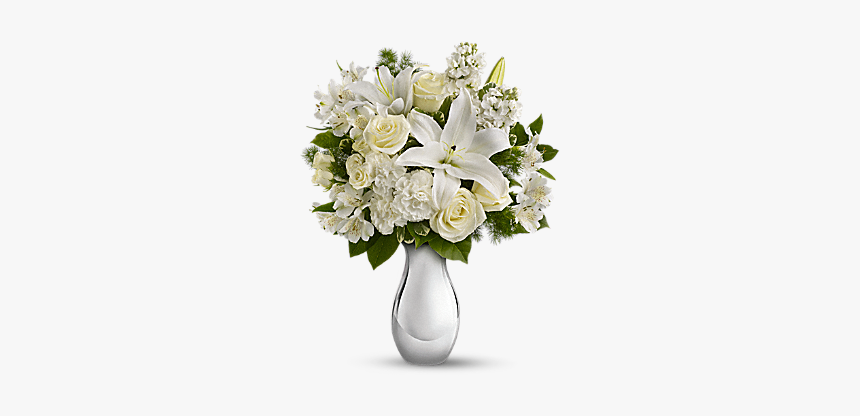 White Flower Vase Png, Transparent Png, Free Download