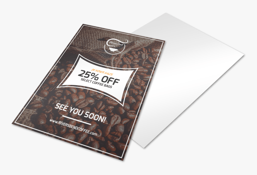 25% Off Coffee Shop Marketing Flyer Template Preview - Envelope, HD Png Download, Free Download