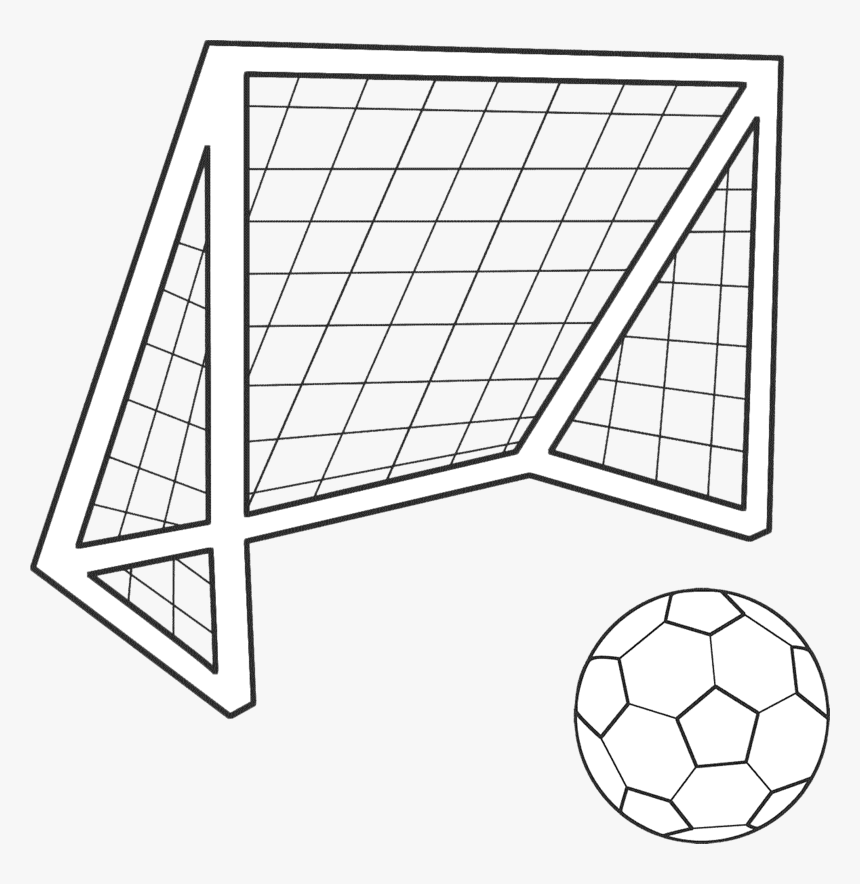 Goal Background Football Transparent - Soccer Goal Drawing Easy, HD Png Download, Free Download