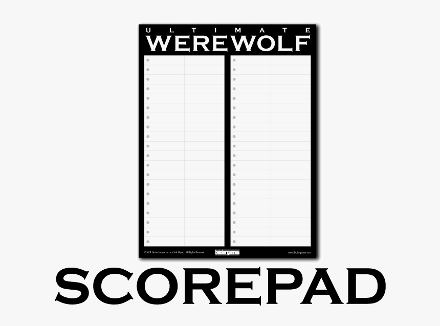 Ultimate Werewolf Replacement Scorepads"
 Class="lazyload - Parallel, HD Png Download, Free Download