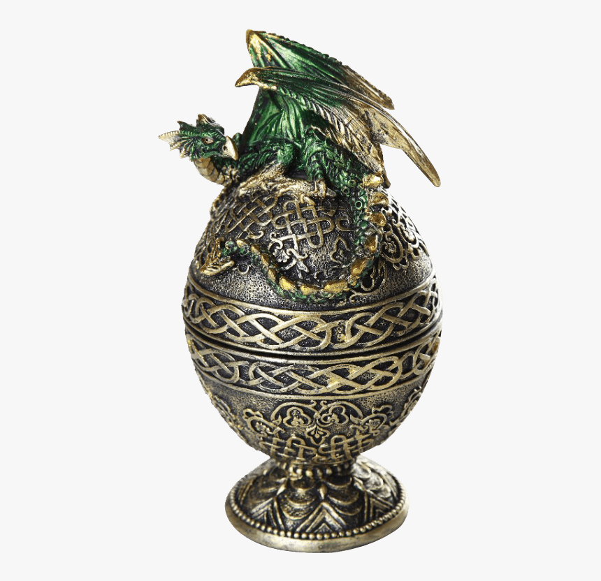 Green Dragon Ornate Egg Trinket Box - Dragon Egg Jewellery, HD Png Download, Free Download