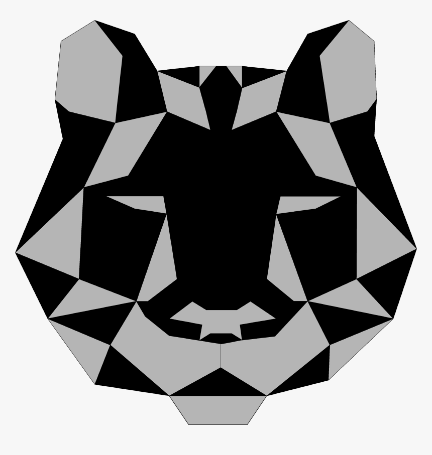 Black & Grey Geometric Lion Design - Illustration, HD Png Download, Free Download