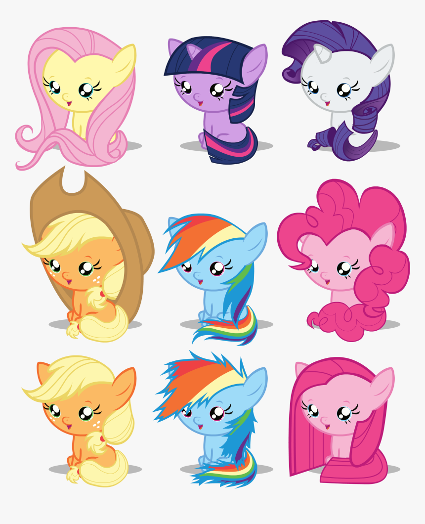 Rainbow Dash Rarity Pinkie Pie Fluttershy Applejack - Baby Pony My