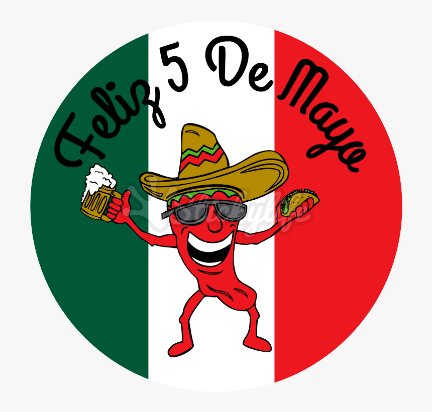 Feliz 5 De Mayo Decal - Cartoon, HD Png Download, Free Download