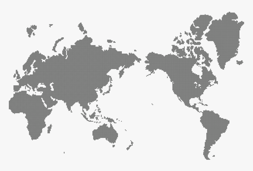 World Map Pacific Centered Black And White, HD Png Download, Free Download