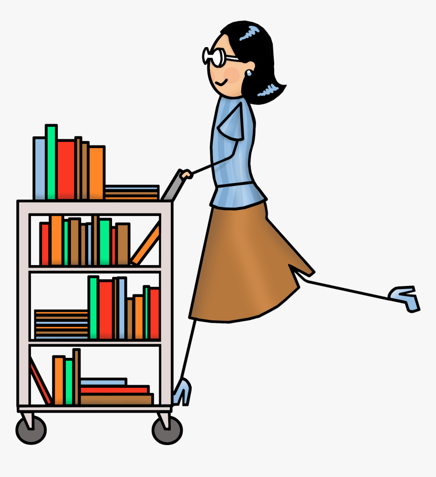 Library Cart Clip Art - Librarian Clipart, HD Png Download, Free Download